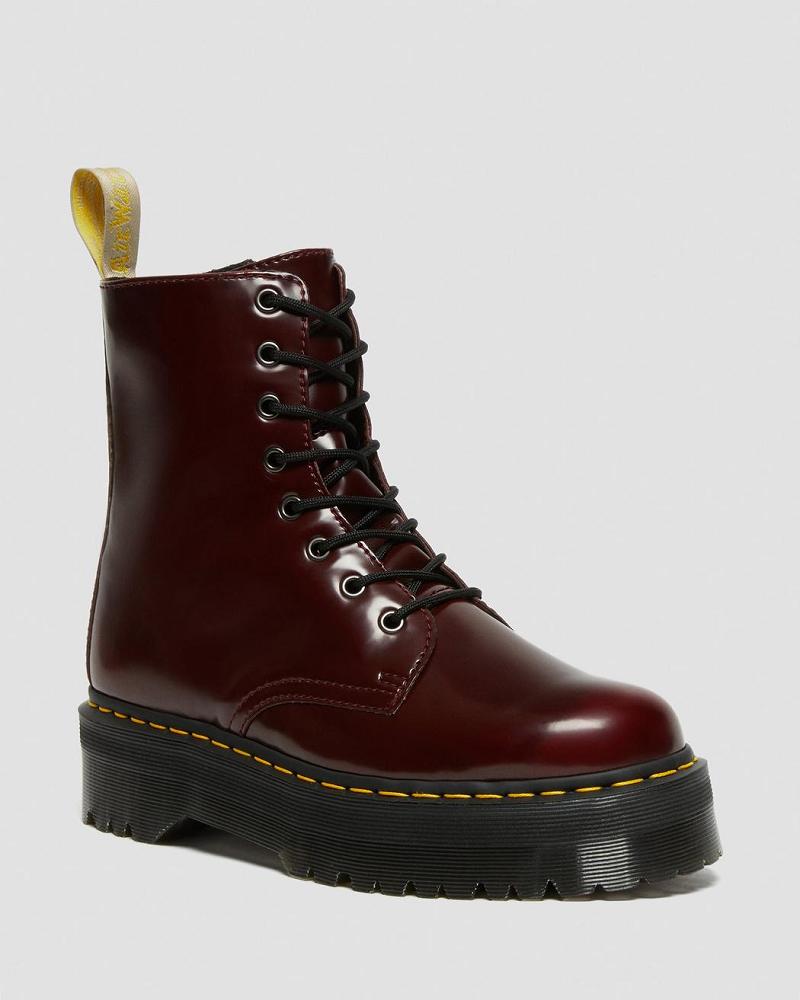 Dr Martens Vegan Jadon II Platform Støvler Herre Lyserød Rød | DK 566LIS